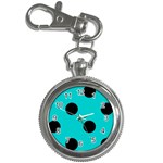 Polka Dots - Black on Cyan Key Chain Watch