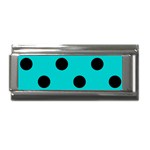 Polka Dots - Black on Cyan Superlink Italian Charm (9mm)