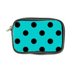 Polka Dots - Black on Cyan Coin Purse