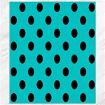 Polka Dots - Black on Cyan Canvas 8  x 10 
