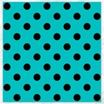 Polka Dots - Black on Cyan Canvas 20  x 20 