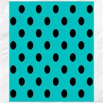 Polka Dots - Black on Cyan Canvas 20  x 24 