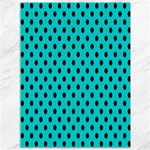 Polka Dots - Black on Cyan Canvas 36  x 48 