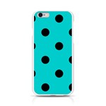 Polka Dots - Black on Cyan Apple iPhone 6/6S Silicone Case (Transparent)