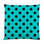 Polka Dots - Black on Cyan Standard Cushion Case (Two Sides)