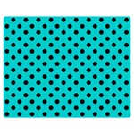 Polka Dots - Black on Cyan Double Sided Flano Blanket (Medium)