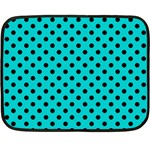 Polka Dots - Black on Cyan Fleece Blanket (Mini)
