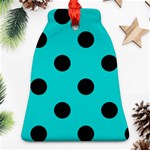 Polka Dots - Black on Cyan Ornament (Bell)