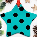 Polka Dots - Black on Cyan Ornament (Star)