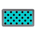 Polka Dots - Black on Cyan Memory Card Reader (Mini)