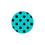 Polka Dots - Black on Cyan Golf Ball Marker (4 pack)