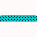 Polka Dots - Black on Cyan Small Bar Mat
