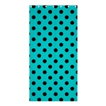 Polka Dots - Black on Cyan Shower Curtain 36  x 72  (Stall)
