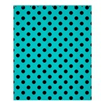 Polka Dots - Black on Cyan Shower Curtain 60  x 72  (Medium)
