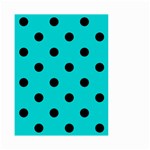 Polka Dots - Black on Cyan Small Garden Flag (Two Sides)