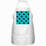 Polka Dots - Black on Cyan BBQ Apron