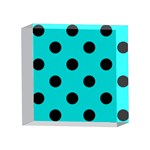 Polka Dots - Black on Cyan 4 x 4  Acrylic Photo Block
