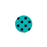 Polka Dots - Black on Cyan 1  Mini Magnet