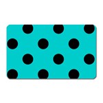 Polka Dots - Black on Cyan Magnet (Rectangular)