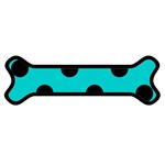 Polka Dots - Black on Cyan Magnet (Dog Bone)