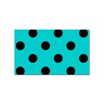 Polka Dots - Black on Cyan Sticker Rectangular (10 pack)