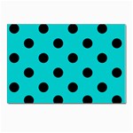 Polka Dots - Black on Cyan Postcard 4  x 6 