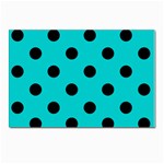 Polka Dots - Black on Cyan Postcards 5  x 7  (Pkg of 10)