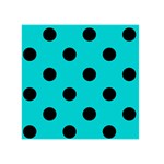 Polka Dots - Black on Cyan Greeting Card 5  x 7 