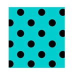 Polka Dots - Black on Cyan Greeting Card 4.5  x 6 