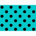 Polka Dots - Black on Cyan 5  x 7  Photo Cards
