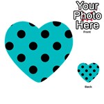 Polka Dots - Black on Cyan Multi-purpose Cards (Heart)
