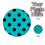 Polka Dots - Black on Cyan Multi-purpose Cards (Round)