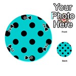 Polka Dots - Black on Cyan Playing Cards 54 (Round)