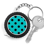 Polka Dots - Black on Cyan Measuring Tape