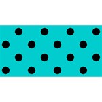 Polka Dots - Black on Cyan YOU ARE INVITED 3D Greeting Card (8x4)