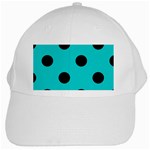Polka Dots - Black on Cyan Black Cap