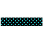 Polka Dots - Cyan on Black Flano Scarf (Small)