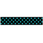 Polka Dots - Cyan on Black Flano Scarf (Large)
