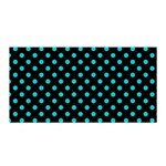 Polka Dots - Cyan on Black Satin Wrap