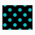 Polka Dots - Cyan on Black Small Glasses Cloth