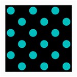 Polka Dots - Cyan on Black Medium Glasses Cloth (2 Sides)
