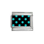 Polka Dots - Cyan on Black Italian Charm (9mm)