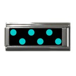 Polka Dots - Cyan on Black Superlink Italian Charm (9mm)