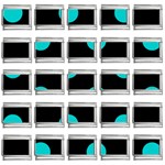 Polka Dots - Cyan on Black 9mm Italian Charm (25 pack)