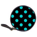 Polka Dots - Cyan on Black Classic 20-CD Wallet