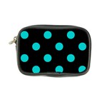 Polka Dots - Cyan on Black Coin Purse
