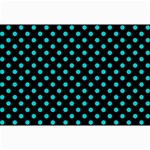 Polka Dots - Cyan on Black Collage 12  x 18 