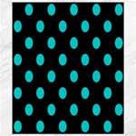 Polka Dots - Cyan on Black Canvas 8  x 10 
