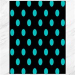 Polka Dots - Cyan on Black Canvas 12  x 16 