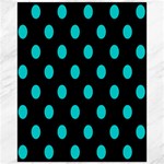 Polka Dots - Cyan on Black Canvas 16  x 20 